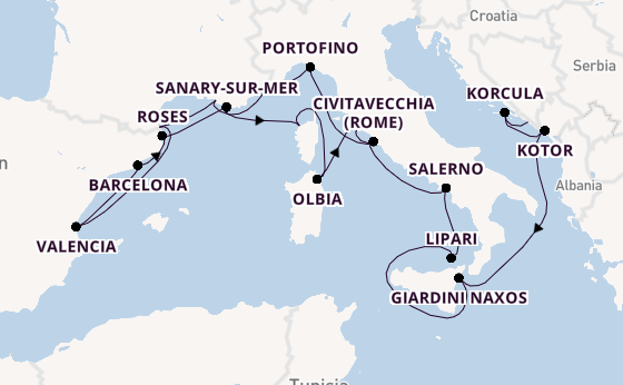 Westelijke Middellandse Zee vanaf Dubrovnik, Kroatië met de Seabourn Ovation