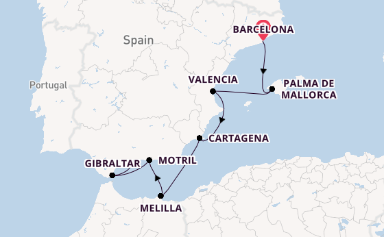 Westelijke Middellandse Zee vanaf Barcelona, Spanje met de Azamara Journey