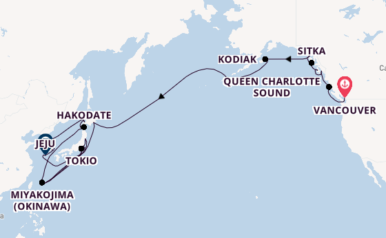 Transpacifisch vanaf Vancouver, Canada met de Seabourn Encore