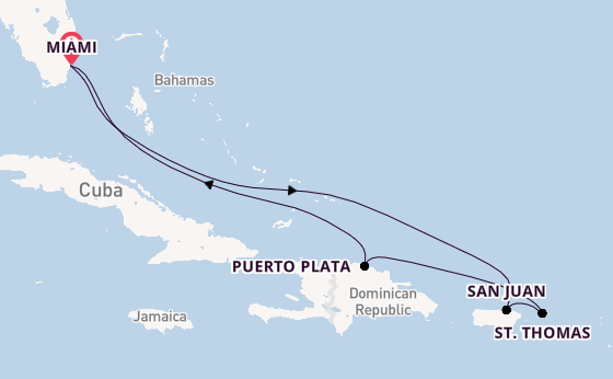 Caribbean vanaf Miami, Verenigde Staten met de Independence of the Seas