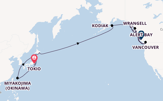 Transpacifisch vanaf Tokio, Japan met de Seabourn Encore