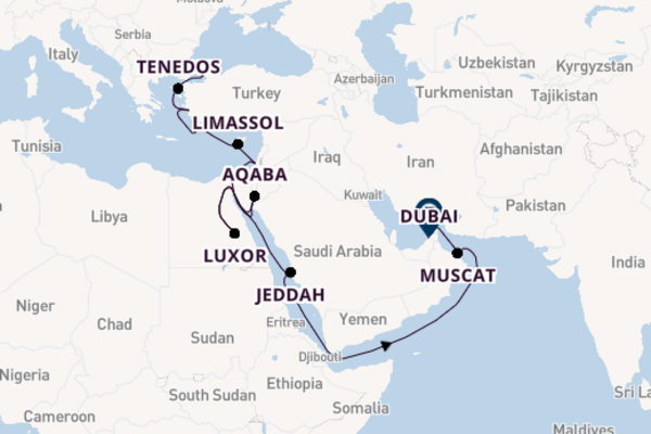 Midden-Oosten vanaf Istanbul, Turkije met de Nautica