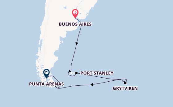 Südamerika ab Buenos Aires, Argentinien auf der MS Fram