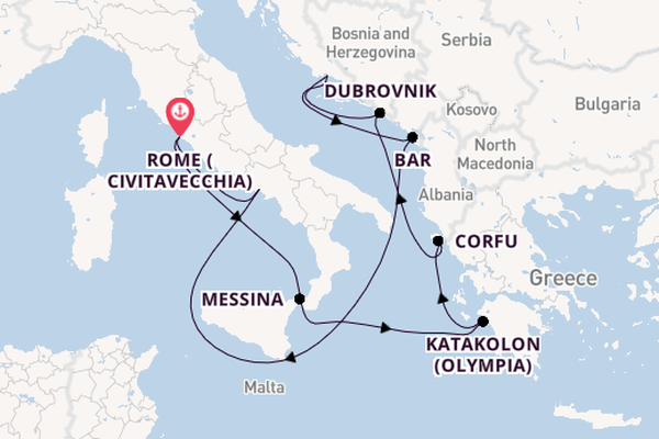 Mediterranean Sea from Rome (Civitavecchia), Italy with the Celebrity Ascent