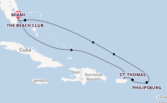 Caribbean from Miami, Florida, USA with the Brilliant Lady