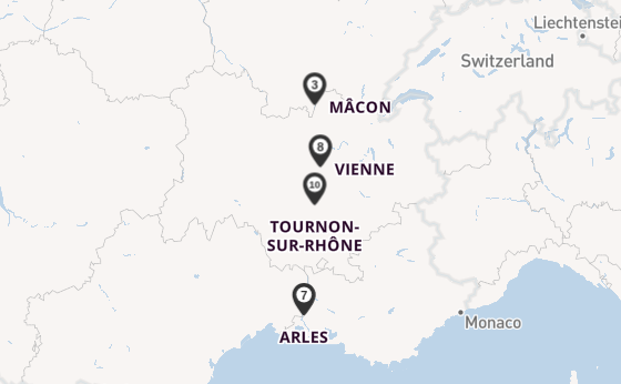 Rhône vanaf Lyon, Frankrijk met de Annabelle