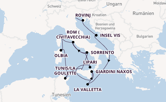 Westliches Mittelmeer ab Fusina (Venedig) auf der Seabourn Ovation