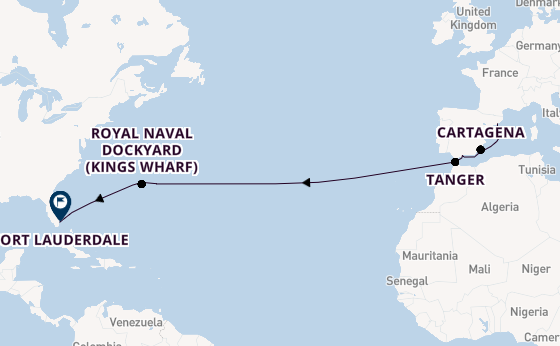 trans-Atlantisch vanaf Barcelona, Spanje met de Celebrity Eclipse