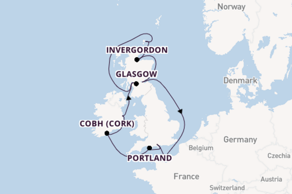 British Isles from Southampton (London), England, United Kingdom with the Regal Princess