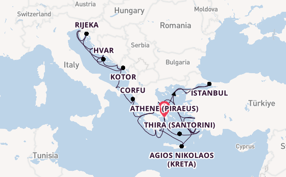 Oostelijke Middellandse Zee vanaf Athene (Piraeus), Griekenland met de Seabourn Ovation
