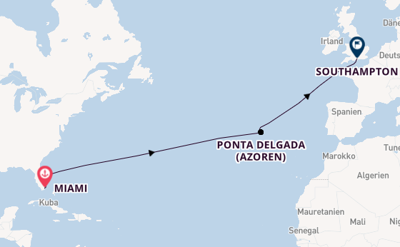 Transatlantik ab Miami auf der Queen Elizabeth