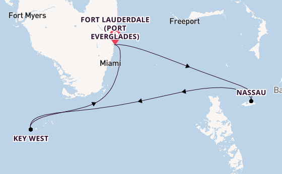 Caribbean from Fort Lauderdale (Port Everglades), Florida, USA with the Jewel of the Seas