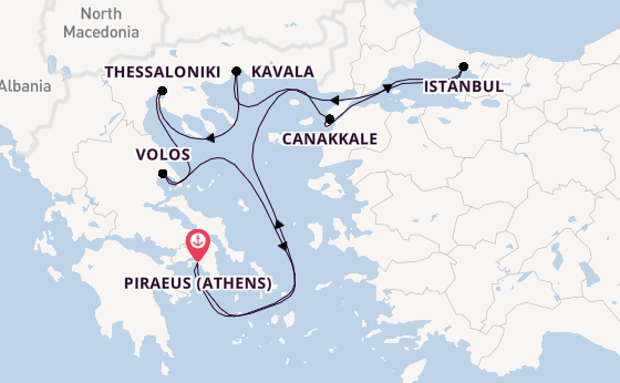 Eastern Mediterranean from Piraeus (Athens), Greece with the Azamara Journey
