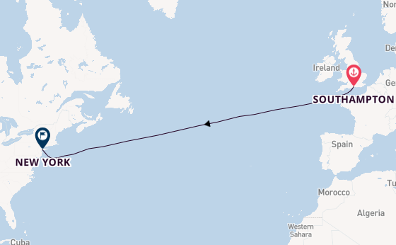Transatlantic from Southampton, England with the Queen Mary 2