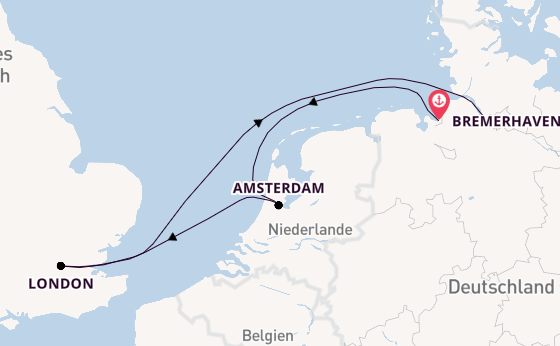 England ab Bremerhaven, Deutschland auf der HANSEATIC nature