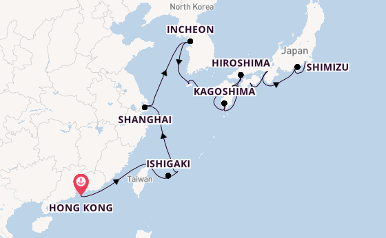 Japan from Hong Kong, China with the Seven Seas Splendor