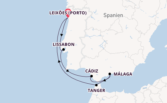Portugal ab Leixões (Porto), Portugal auf der Mein Schiff 6