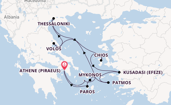 Oostelijke Middellandse Zee vanaf Athene (Piraeus), Griekenland met de Azamara Onward