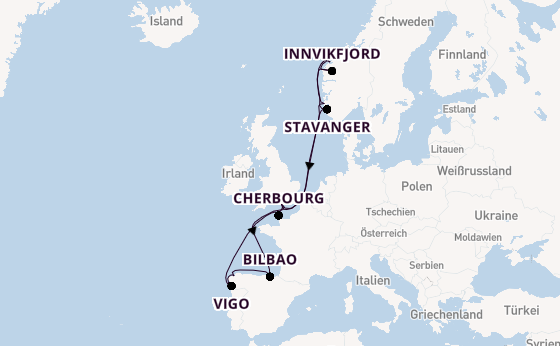 Norwegen ab Southampton, Großbritannien auf der Arvia
