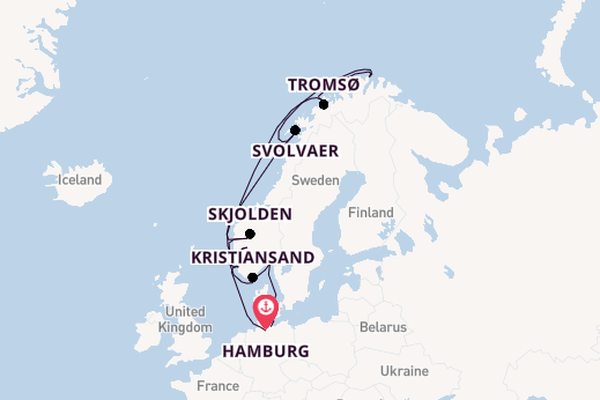 Noorwegen vanaf Hamburg, Duitsland met de MS EUROPA