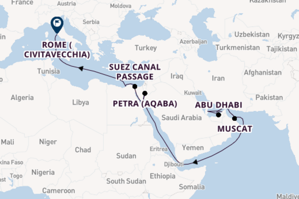 Middle East from Dubai, United Arab Emirates with the MSC Euribia