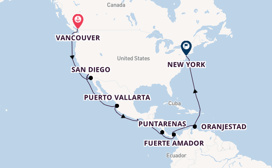 Central America from Vancouver, British Columbia with the Coral Princess