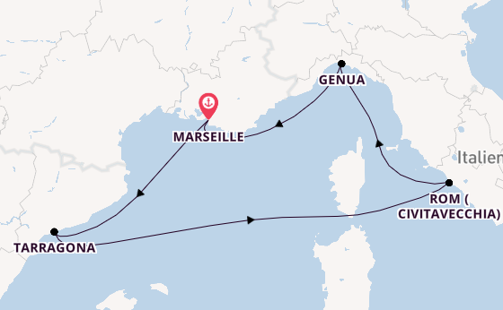 Westliches Mittelmeer ab Marseille, Frankreich auf der MSC Magnifica