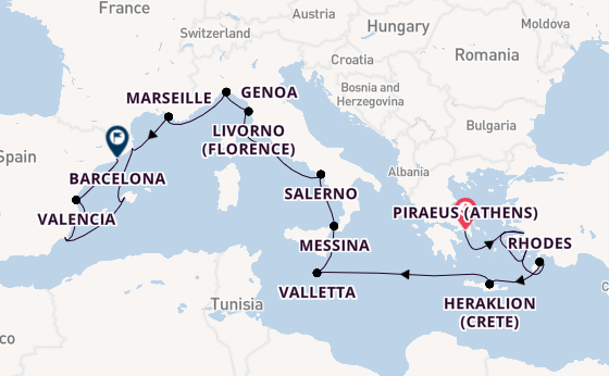 Mediterranean from Piraeus (Athens), Greece with the Allura