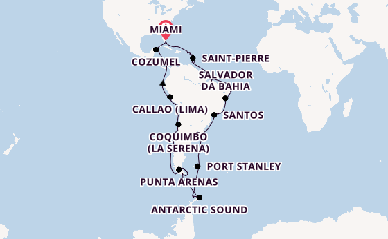 South America from Miami, Florida with the Azamara Journey