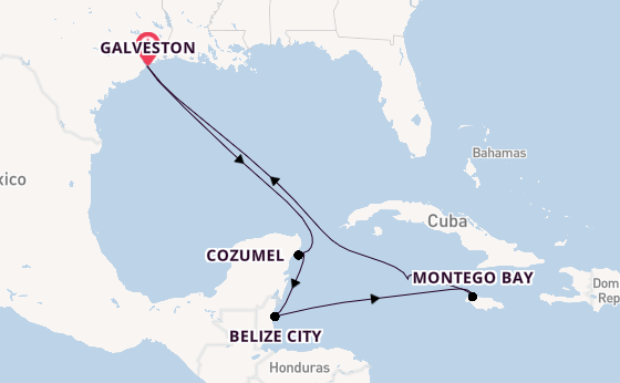 Western Caribbean from Galveston, Texas with the Carnival Sunshine