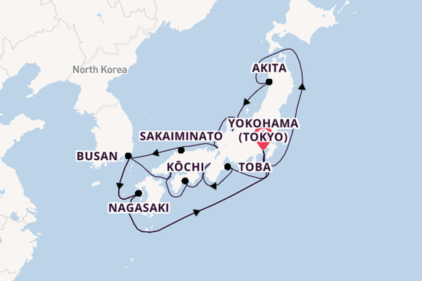 Japan from Yokohama (Tokyo), Japan with the Diamond Princess