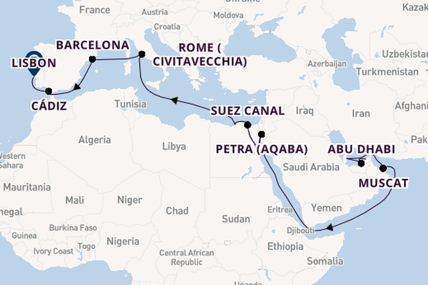 Middle East from Dubai, United Arab Emirates with the MSC Euribia