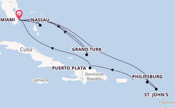 Caribbean vanaf Miami, Verenigde Staten met de MSC Meraviglia