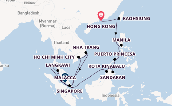 South East Asia from Hong Kong, China with the Silver Muse