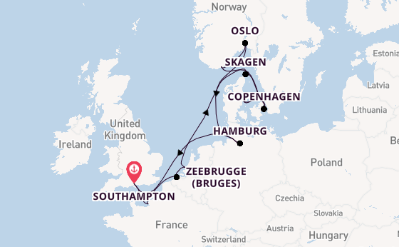 Norway from Southampton, England with the Sky Princess 