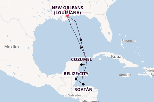 Westliche Karibik ab New Orleans (Louisiana), USA auf der Norwegian Breakaway