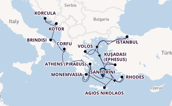 Eastern Mediterranean from Dubrovnik, Croatia with the Seabourn Ovation 