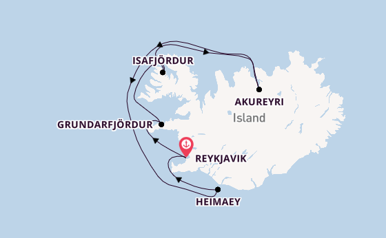 Arktis ab Reykjavik, Island auf der MS Fridtjof Nansen