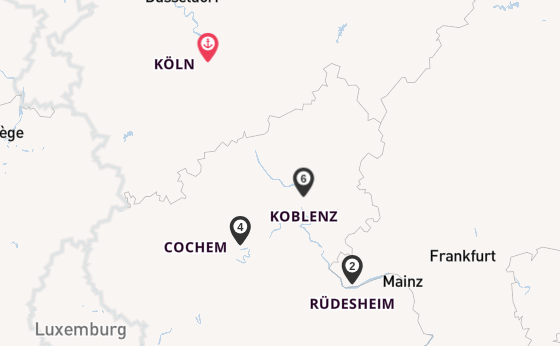 Rhein ab Köln, Deutschland auf der MS VistaSky