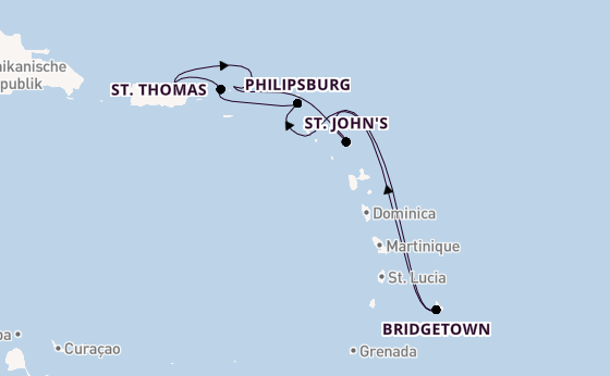 Karibik ab San Juan, Puerto Rico auf der Norwegian Prima