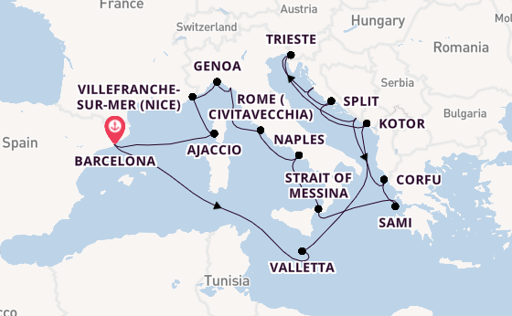 Mediterranean from Barcelona, Spain with the Queen Elizabeth
