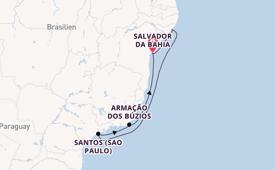 Brasilien ab Salvador da Bahia, Brasilien auf der MSC Virtuosa