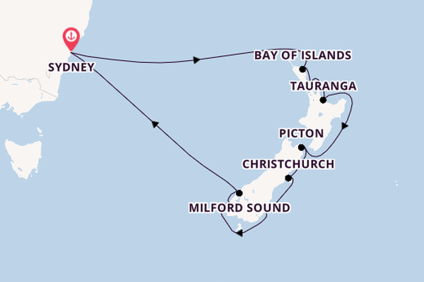 Nieuw Zeeland vanaf Sydney, Australië met de Celebrity Edge 