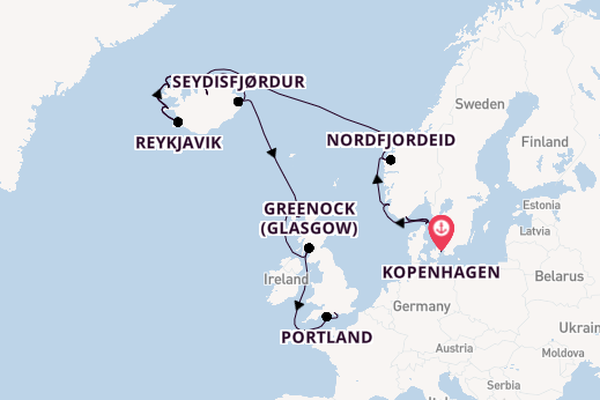 Arctica vanaf Kopenhagen, Denemarken met de Regal Princess