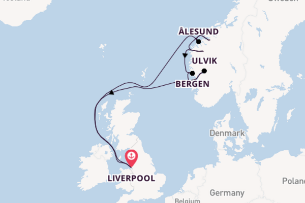 Norway from Liverpool, England with the Bolette