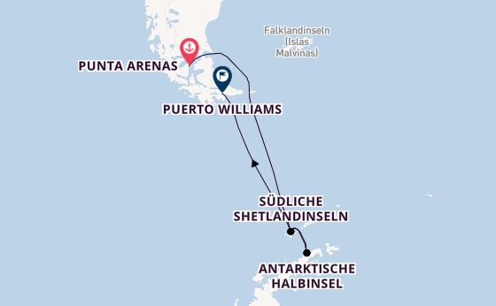 Antarktis ab Punta Arenas, Chile auf der Silver Cloud