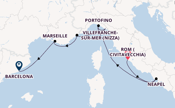 Westliches Mittelmeer ab Civitavecchia (Rom), Italien auf der Celebrity Equinox