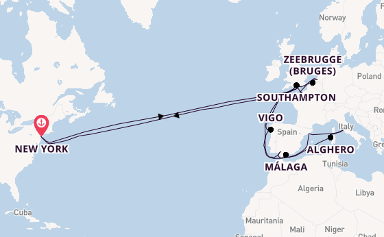 Transatlantic from New York, USA with the Queen Mary 2