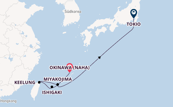 Japan ab Okinawa (Naha), Japan auf der MSC Bellissima