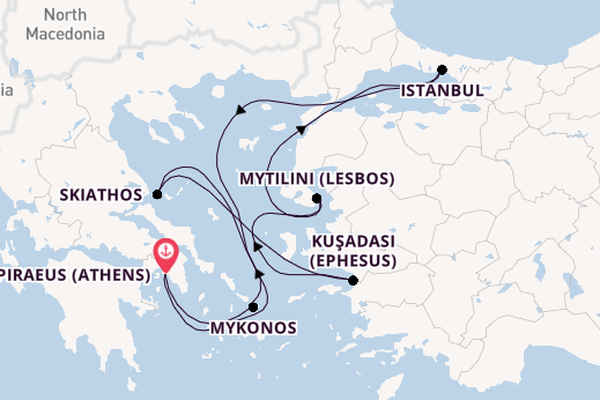 Eastern Mediterranean from Piraeus (Athens), Greece with the EXPLORA II